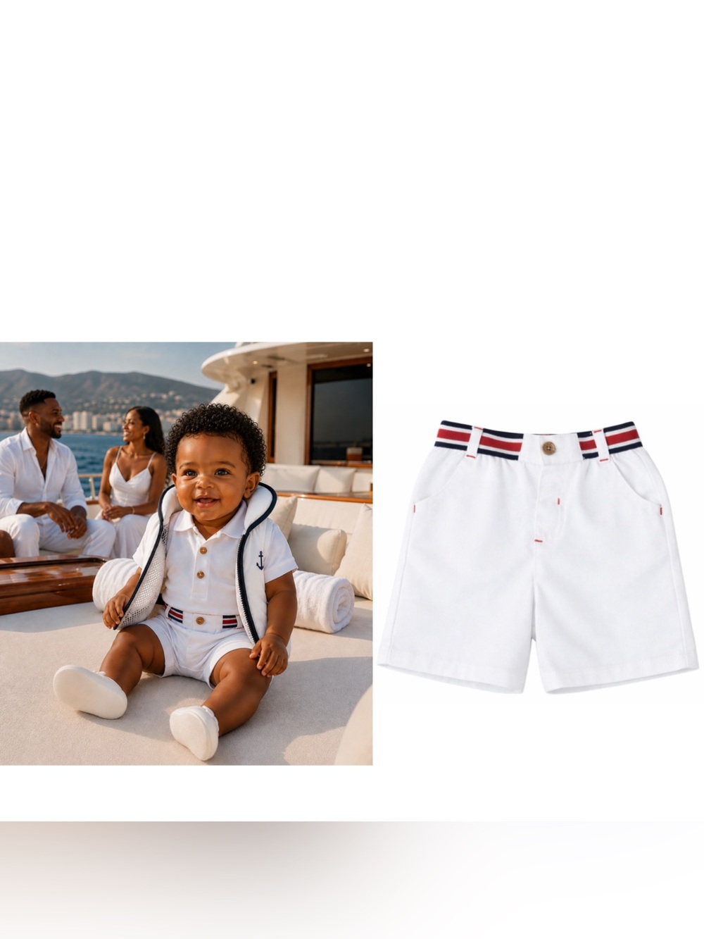 100 Percent Cotton Baby boy white shorts size 24 months